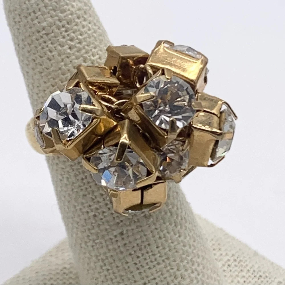 J. Crew Jeweled Bauble Gold Ring 5